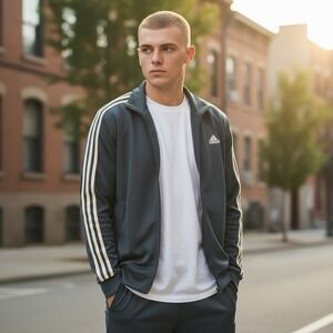 Adidas Essentials Warm-Up 3 Stripes Track Top Jacket (H46100) Men's Size XL